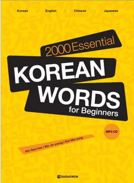 2000 Essential Korean Words for Beginners Korea Hangul Study Learn Book Kpop +CD