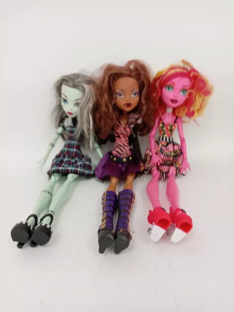 Mattel Monster High Large Dolls x 3 2008 2014 Pink Blue Brown Collectable