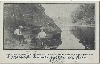Graterford (Gratersford), Pa * Iron Bridge * Fishing * Perkiomen Terrace * 1906