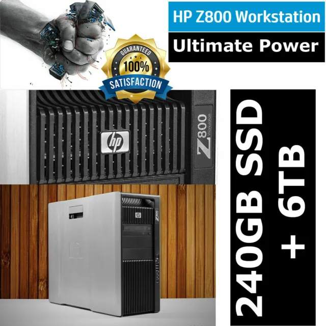 HP Workstation Z800 Xeon E5649 seis núcleos 2,53 GHz 48 GB DDR3 6 TB HDD + 240 GB SSD
