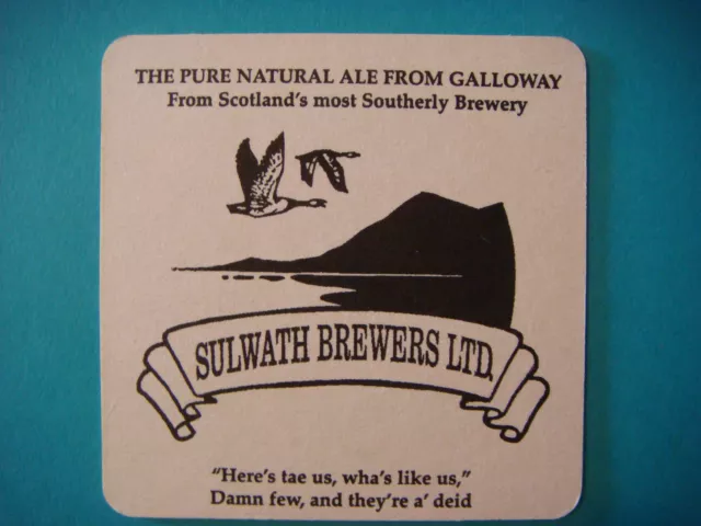 Beer Brewery COASTER ~ SULWATH Brewers Ale ~ Scotland's Most Southerly Brewery