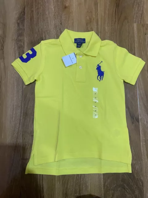 Polo Ralph Lauren Boy's Yellow Big Pony Polo Shirt For 4 Years BNWT