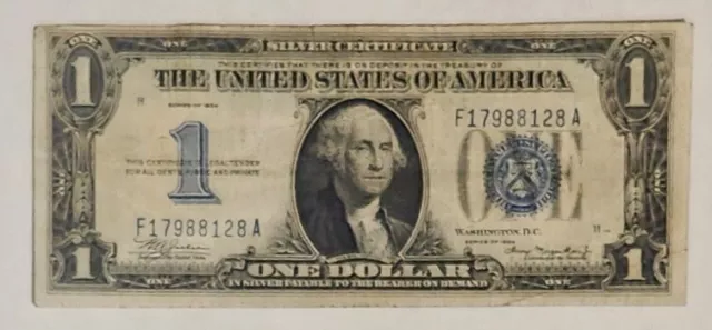 1934 ONE DOLLAR SILVER CERTIFICATE FUNNYBACK Note