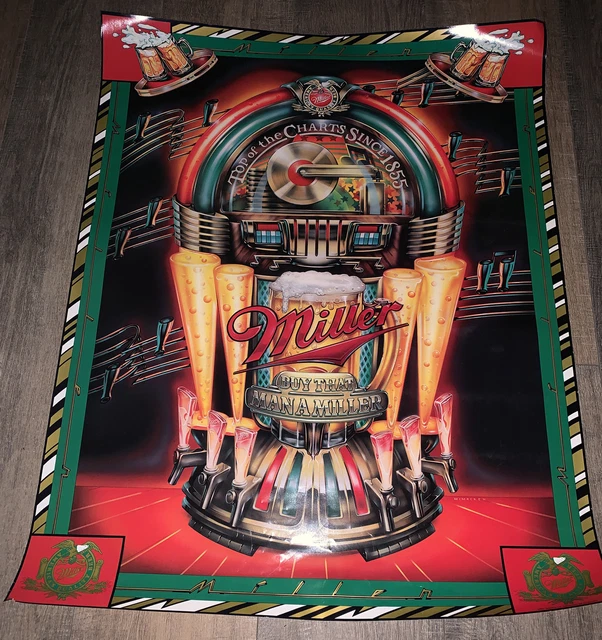 VTG Miller High Life Poster Coors Buy That Man a Miller !