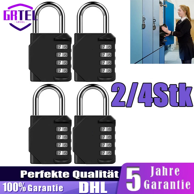 Euqvunn Zahlenschloss 4-stellig - 2 Stück Vorhängeschloss Wetterfest