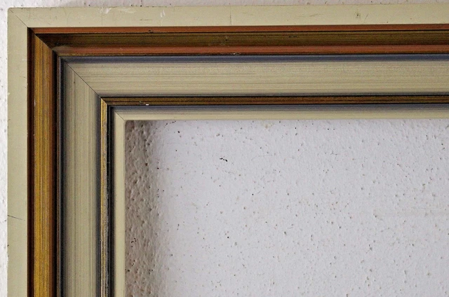 Liquidation Recovery Wooden Frame Approx. 69.5x95.5 CM Folding Measure Gold Cream
