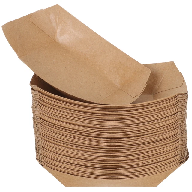 250 pz scatola di carta Kraft vassoi Nacho carta vassoio snack calcio tipo nave
