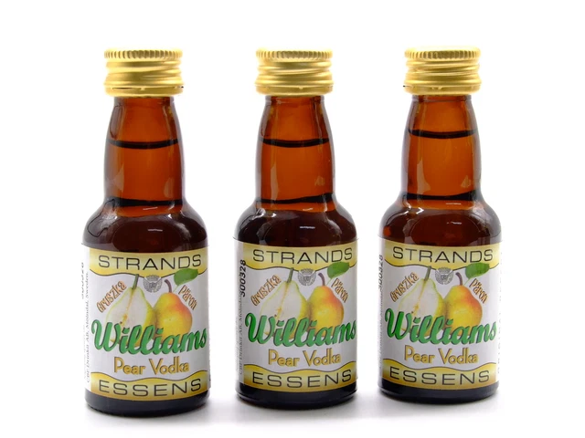 3 x Vodka pera Williams 25 ml - esencia de vodka sin alcohol, esencia saborizante