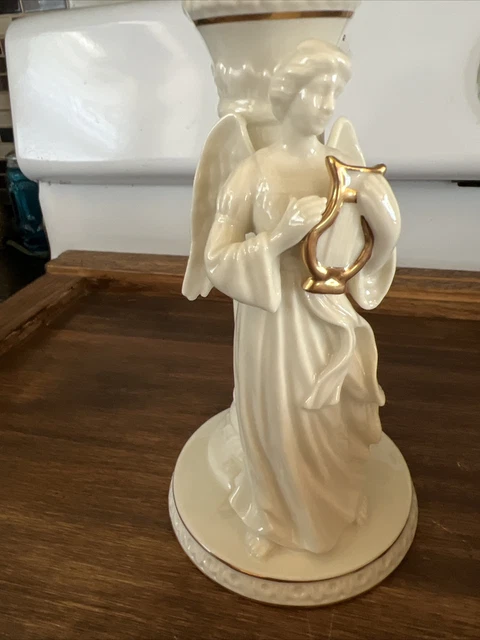 Lenox porcelain angel figurine harp candle holder. Great for Christmas