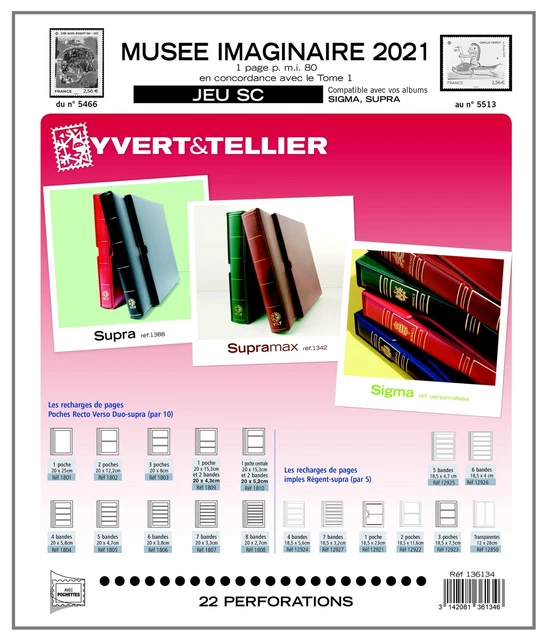 Jeu Yvert et Tellier France Musée Imaginaire SC 2021
