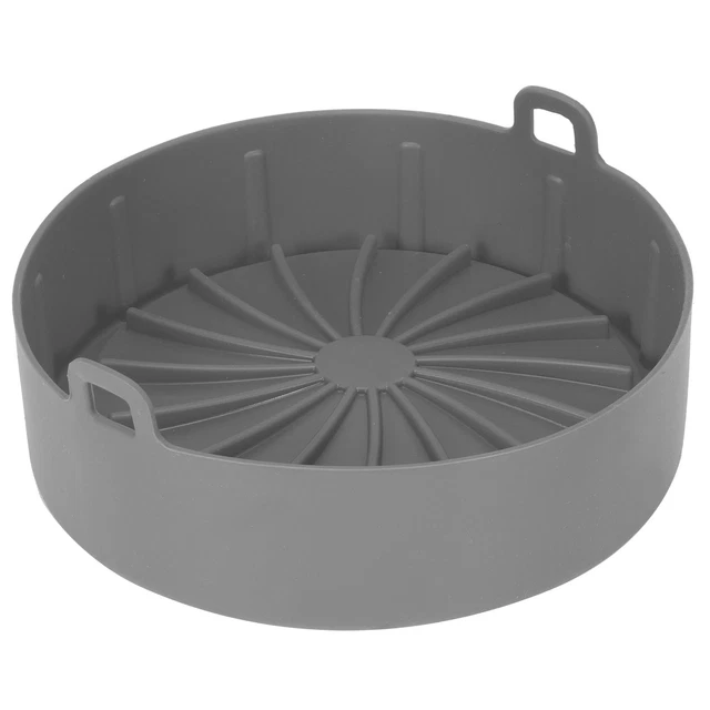 Gray Frying Pot Liner Silicone Grill Pan Bread Cake Mat Basket Pressure EZ