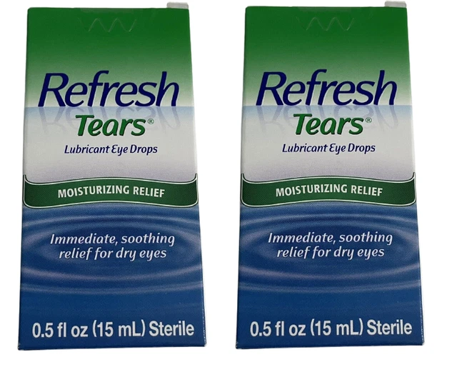 REFRESH TEARS STERILE Lubricant Eye Drops 15 ml Exp 2024 Lot of 2