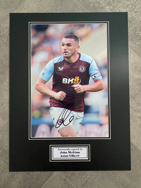 John McGinn Aston Villa - signed photo mount