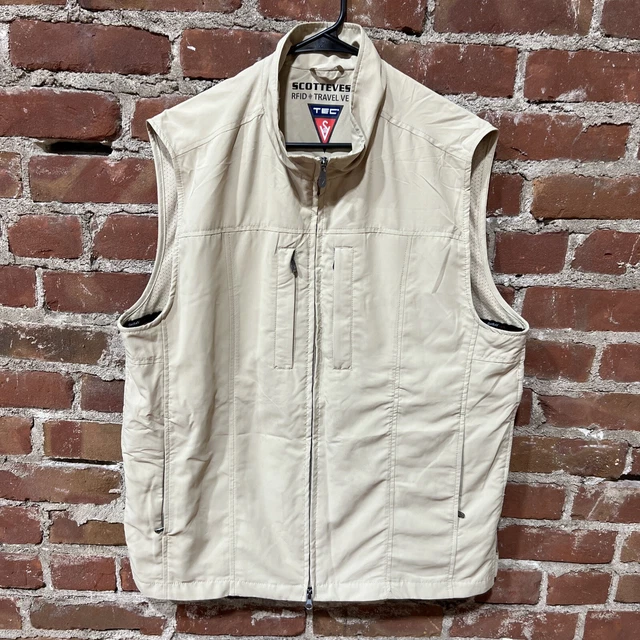 ScotteVest Men Large Beige Softshell TEC Travel Security Utility RFID