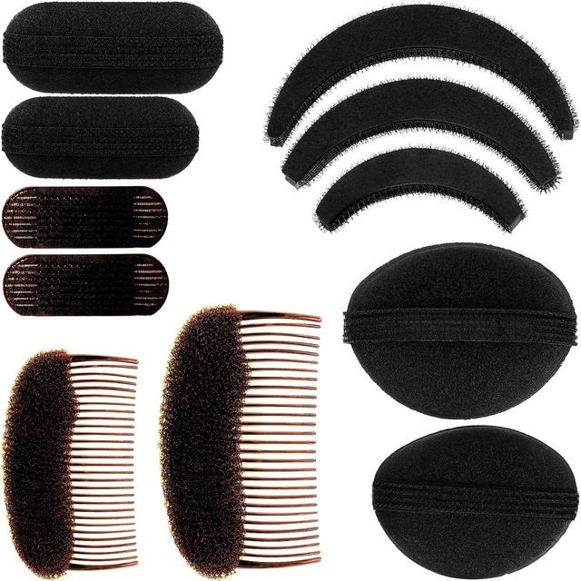 11 Pieces Sponge Volume Hair Bases Set Bump It up Inserts Hair Styling Tools Bum
