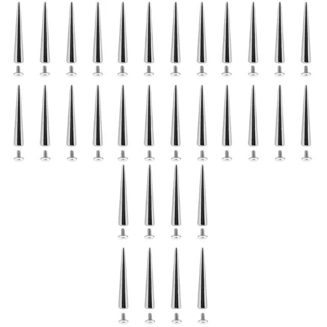 32 ud. Punk-Bullet-Spikes pernos de tornillo trasero remaches y picos remaches de tornillo