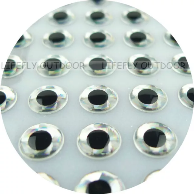 5mm 3D Silver / Wholesale 1100 Soft Molded 3D Holographic Fish Eyes Fly Jig Lure
