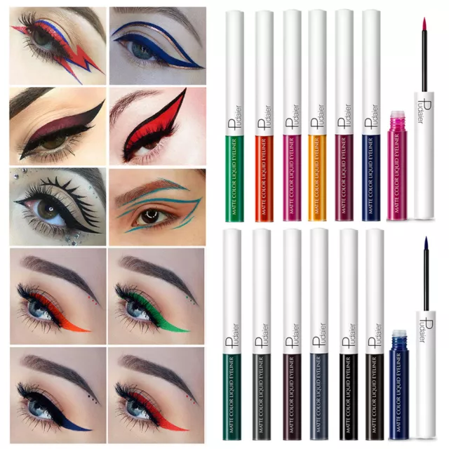 15Colors Mate Delineador Líquido Impermeable Larga Duración Ojo Fiesta Beaut < 2