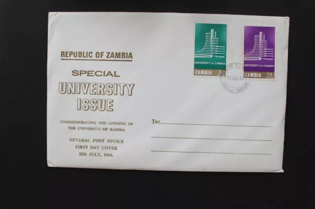 SC10 ZAMBIA 1966 FDC Univerity of Zambia opening
