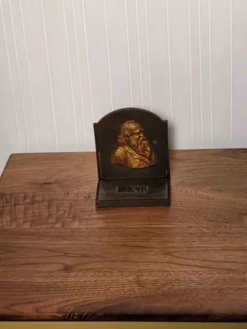 Unique Cast Iron Bookend of Literary American Nature Poet William Cullen Bryant 2