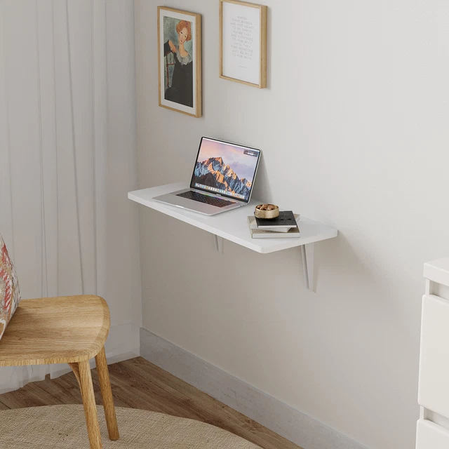 WALL MOUNT FLOATING Folding Computer Desk For Home Office PC Table