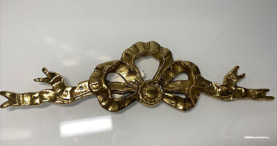 Made In India Solid Brass Ribbon Bow Wall Hang Decor Home Decor 11” Lenght