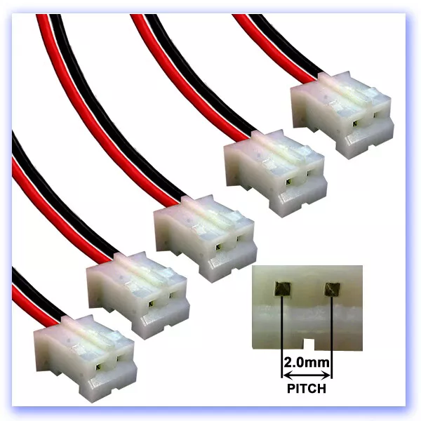 JST-PH 2,0 mm McpX enchufe y cable de 90 mm paquete de 5