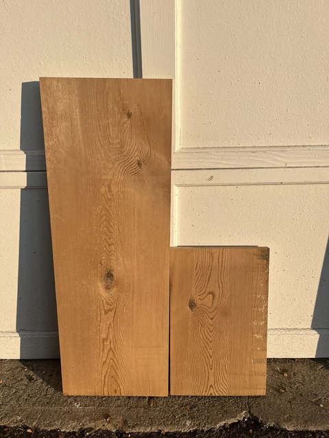 Set Of 2 Reclaimed Chestnut Wood Wide Boards From 1860 Barn