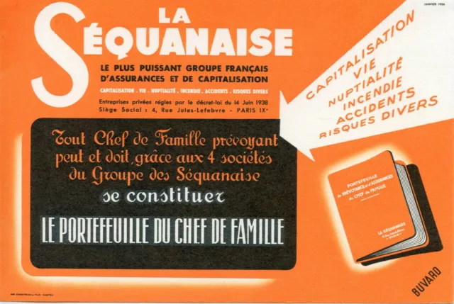 Buvard / Publicitaire // Groupe Francais D'assurances // La Sequanaise