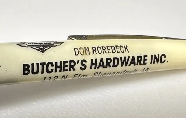 Vintage Shenandoah Iowa Butcher’s Ace Hardware Supply Store Advertising IA Pen
