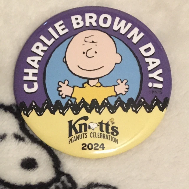 KNOTTS BERRY FARM 2024 Peanuts Celebration Charlie Brown Day Button Pin