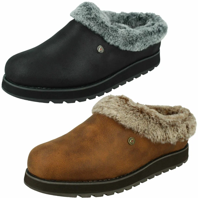Femmes Bobs Skechers Fausse Fourrure Doublé Mémoire Mousse Indoor Hiver Chausson