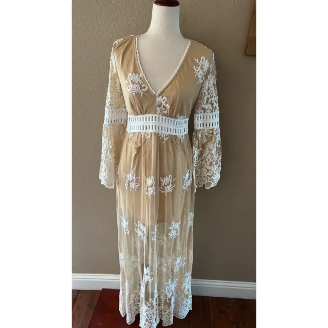 Forever 21 Crochet And Lace Maxi Dress