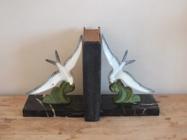 Serre-Livres Phare Et Mouettes En Métal - Déco Maritime, Bleu | Balvi
