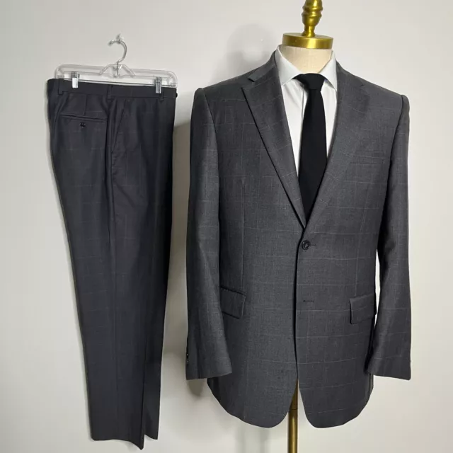 Jos A Bank Signature Collection Suit Mens Gray Check 40L 34W