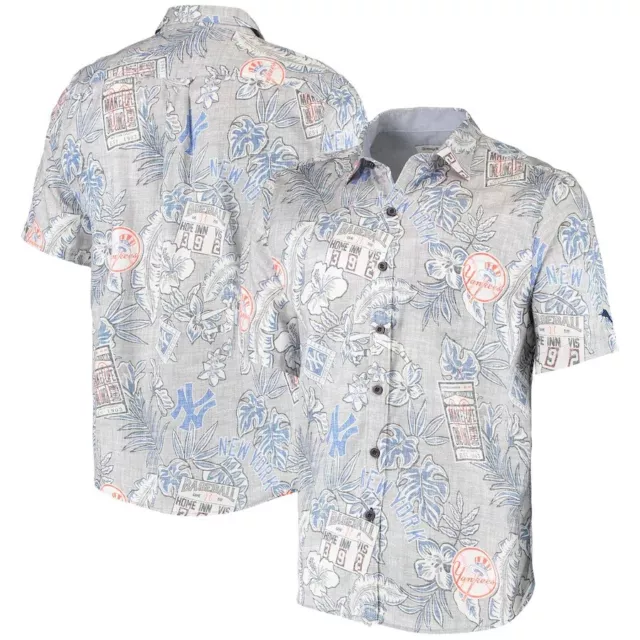 Mens New York Yankees Tommy Bahama Retro Button-Up Shirt-XXL-Officially Licensed