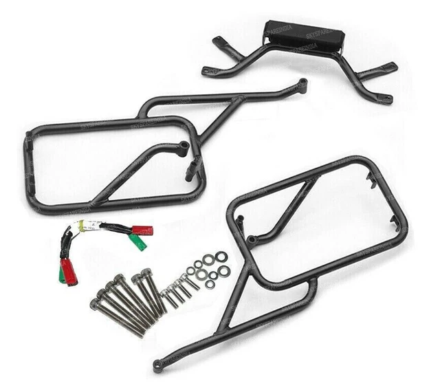 Royal Enfield Black Pannier Pairs & Silver Pannier Rails For Himalayan - View #6