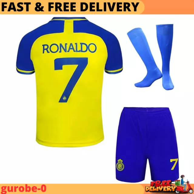 Soft Gardin Ronaldo No #7 Nassr Riyadh Al Home Football Soccer Jersey/Shorts Soc