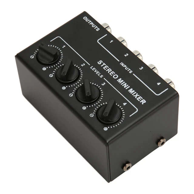 Mixer Mini Portable Stereo 4 Channel Mixer Passive Live Studio