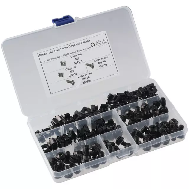 50 Pack 304 Stainless Steel Square Insert Nuts Black Server Rack Screws  Shelves