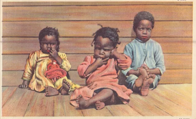 Black Americana Post Card - Three of A Kind 1943