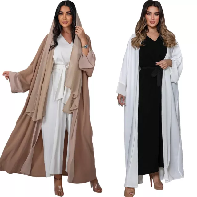 Islamic Kimono Abaya Women Open Long Dress Abaya Kaftan Muslim Cardigan Robe