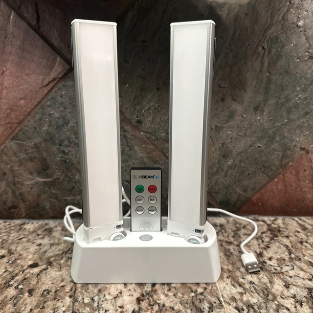 Slim Beam Under Cabinet Rechargeable 2 Lights Charger Remote, With Sensor