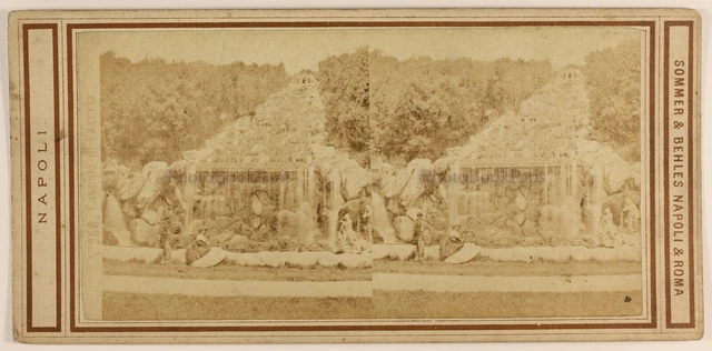 Cascade Von Caserta Italien Foto Stereo PL56L1n Vintage Albumin c1865