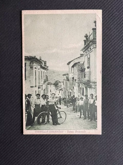 Cartolina  Civitella Casanova Corso Orientale Animatissima Viaggiata 1930