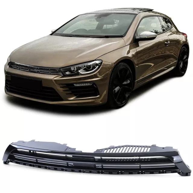 Rejilla de radiador Sport R Rejilla delantera negra brillante para VW Scirocco 3