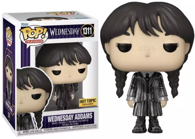 Funko Pop WEDNESDAY ADDAMS IN SCHOOL UNIFORM METALLIC Hot Topic Exclusive 1311