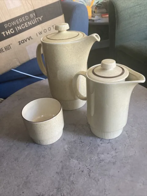 Vintage Poole  Pottery Broadstone Coffee /tea/ Pot , Milk Jug & Sugar Bowl
