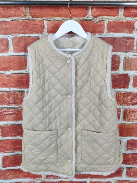 Giacca Trapuntata Gilet Gilet Nuova Con Etichette Zara Beige Trapuntata Età 11-12 Anni