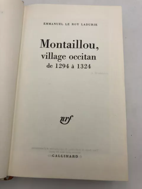 Montaillou, village occitan de 1294-1324 / Emmanuel Le Roy Ladurie